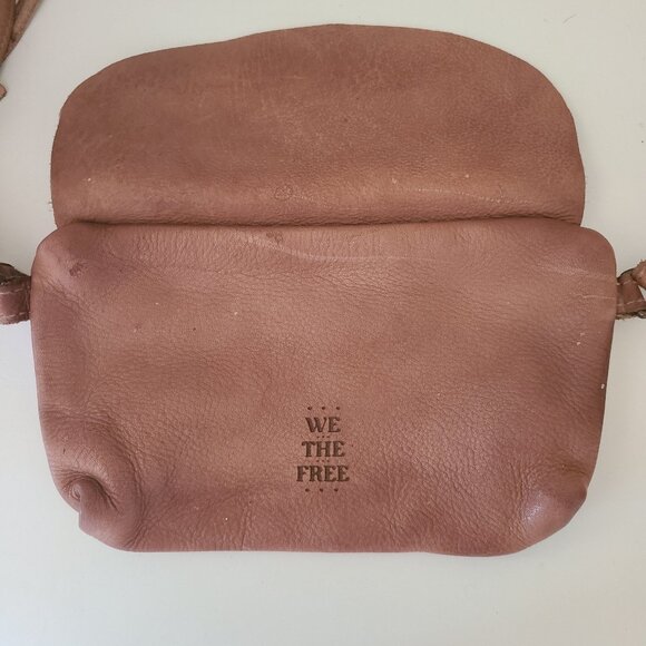 We The Free People Rider Crossbody Aged Tan Brown Leather Small Bag - Picture 2 of 4